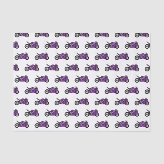 Papel De Seda Cartografia de motocicletas de esporte roxo (Frente )