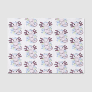 Papel De Seda Cartoon axolónico rosa adorável