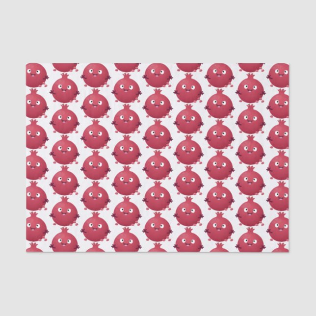 Papel De Seda Cartoon de fruta de romã giro (Frente )