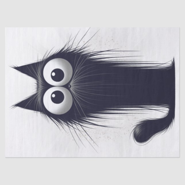 Papel De Seda Cartoon de Gato Negro Whimsso (Frente )