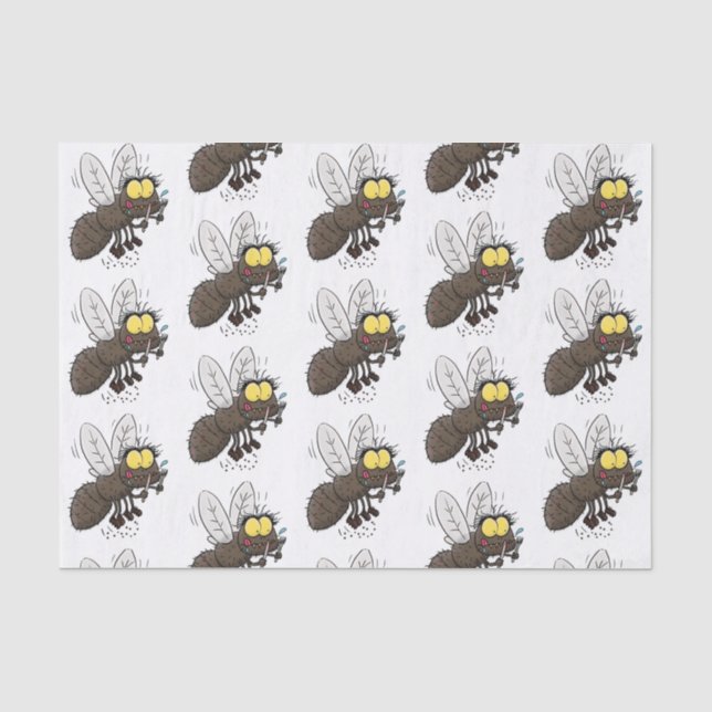 Papel De Seda Cartoon de insetos com mosca espinhenta (Frente )