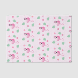 Papel De Seda Cartoon Flamingo Tropical Flowers Padrão Rosa
