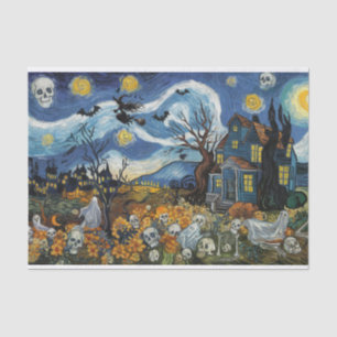 Papel De Seda Casa Assombrada de Maluco Noturno-Halloween