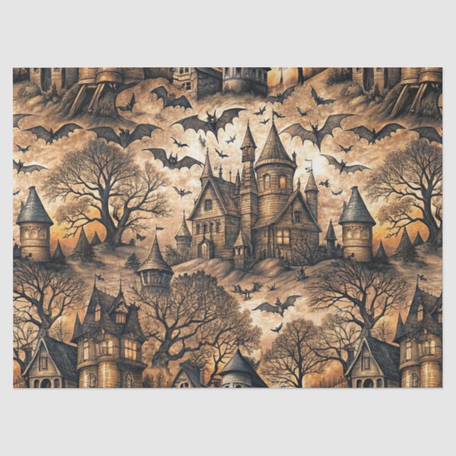 Papel De Seda Casa Assombrada Vintage (Frente )