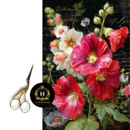 Papel De Seda Casa Branca de Malva Rosa Decoupage