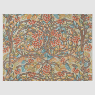 Papel De Seda Casa de Campo Estilo William Morris com Esquilo Fl