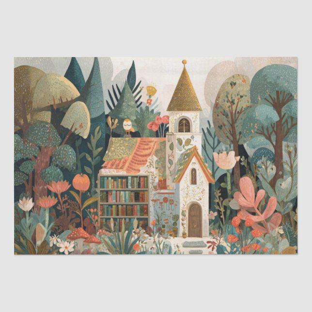 Papel De Seda Casa de Livros Encantada (Frente )