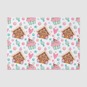 Papel De Seda Casa de Pão de Natal, Doces e Cupcakes