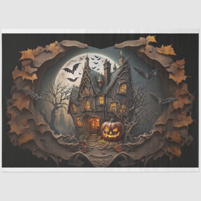 Papel De Seda Casa Spooky- Halloween (Frente )