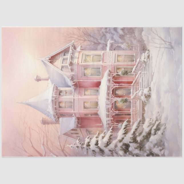 Papel De Seda Casa Vitoriana de inverno (Frente )