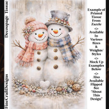 Casal de Boneco de Neve Cute Shabby Chic FG2L Deco