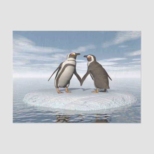 Papel De Seda Casal dos pinguins (Frente )