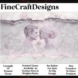 Papel De Seda Casal mármore com decoupage X2 de Rosa