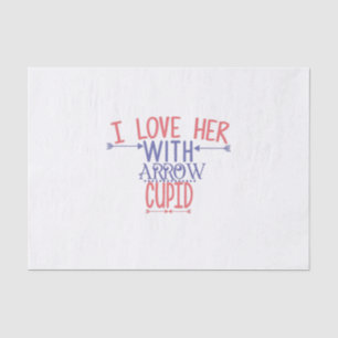 Papel De Seda Casal Presente Eu A Amo Com Cupido De Seta