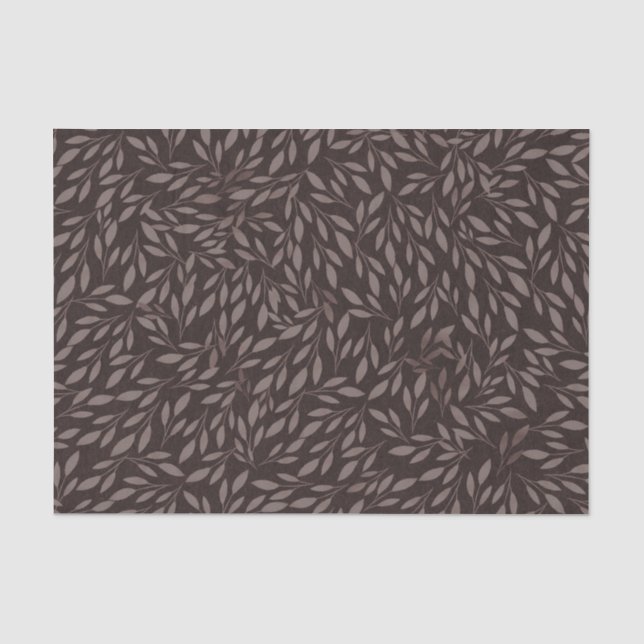 Papel De Seda Casamento Botânico Folhas Rosa Mauve Chocolate (Frente )