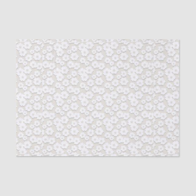 Papel De Seda Casamento Branco Lace Daisy (Frente )