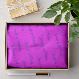 Papel De Seda Casamento com Magenta Vibrante e Ousado e Grafia N