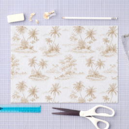 Papel De Seda Casamento de Árvores de Palmeira de Ilha Tropical 