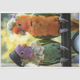 Papel De Seda Casamento de Aves com Decoupage