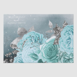 Papel De Seda Casamento de Azul-Azul Personalizado