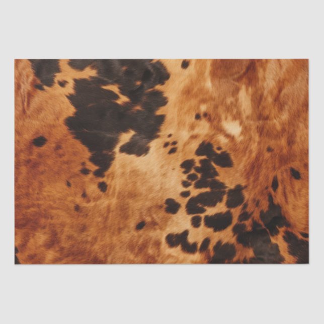 Papel De Seda Casamento de Brown Cream Cowhide (Frente )