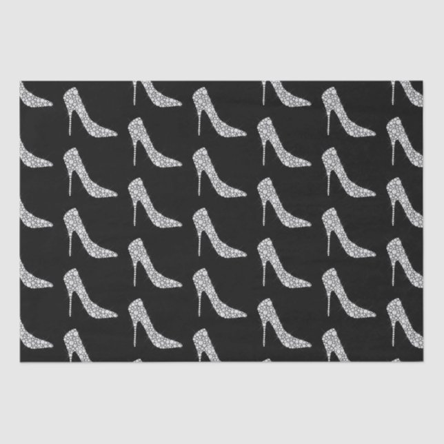 Papel De Seda Casamento de Calçado de Alto Heel com Diamante Bra (Frente )