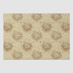 Papel De Seda Casamento de Flores Tradicionais Pérolas e Renda