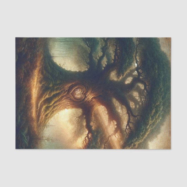 Papel De Seda Casamento de Floresta Rústica Encantada Encantada  (Frente )