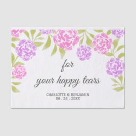 Papel De Seda Casamento de Lágrimas Felizes de Peony Watercolor