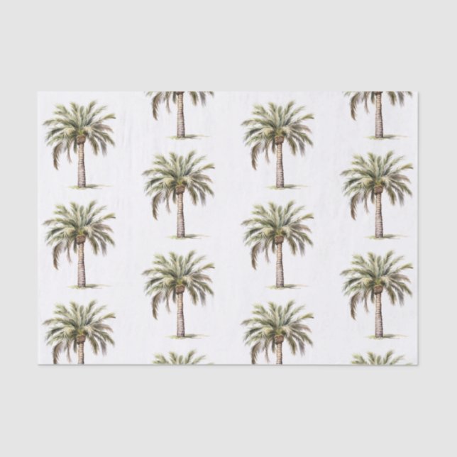 Papel De Seda Casamento de Palmeiras de Praia Tropical Aloha (Frente )