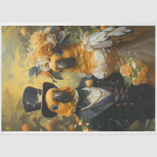 Papel De Seda Casamento de Parcelas de Conure Imporal (Frente )