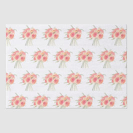 Papel De Seda Casamento de peônias de flores pastel Watercolor r