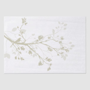 Papel De Seda Casamento de Ramos de Aves de Azeite Branca