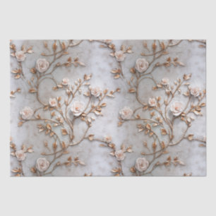 Papel De Seda Casamento de Rosas de Blush de Cinza Chic
