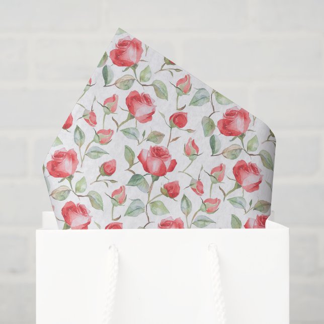 Papel De Seda Casamento de Rosas Vermelhas Lindas (Sacola de presentes)
