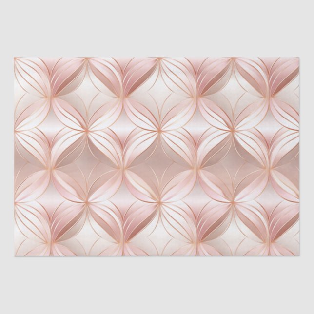 Papel De Seda Casamento Dourado Floral Rosa Rosa Rosa Esbranquiç (Frente )