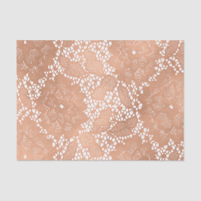 Papel De Seda Casamento Elegante Rosa e Floral (Frente )