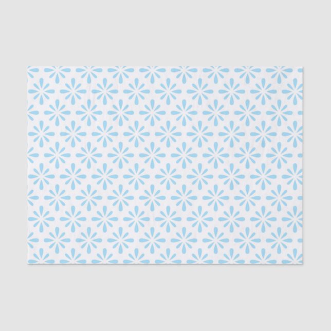 Papel De Seda Casamento Floral Azul Claro Pastel Elegante (Frente )
