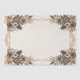Papel De Seda Casamento Floral Boêmio Vintage Elegante