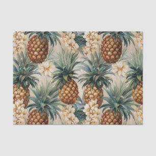Papel De Seda Casamento Floral de Abacaxis Tropicais