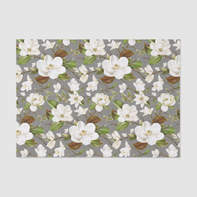Papel De Seda Casamento Floral de Magnólia (Frente )