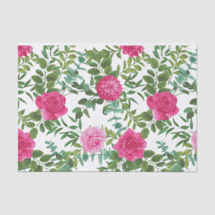 Papel De Seda Casamento Floral Rosa Brilhante