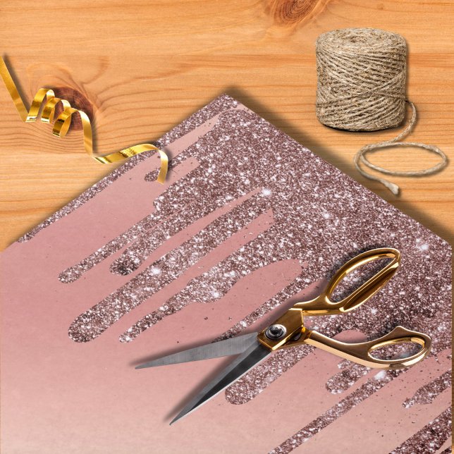 Papel De Seda Casamento Moderno com Brilho de Rosa Dourado (Criador carregado)