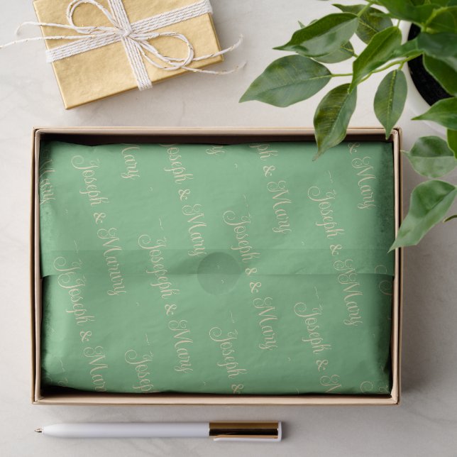 Papel De Seda Casamento no Jardim com Verde de Samambaia e Amare (Presente)