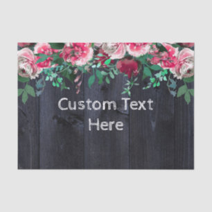 Papel De Seda Casamento Personalizado Da Blush E Da Madeira Mari