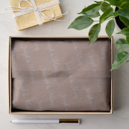 Papel De Seda Casamento Rico Marrom Mocha e Elegante Letra Prata