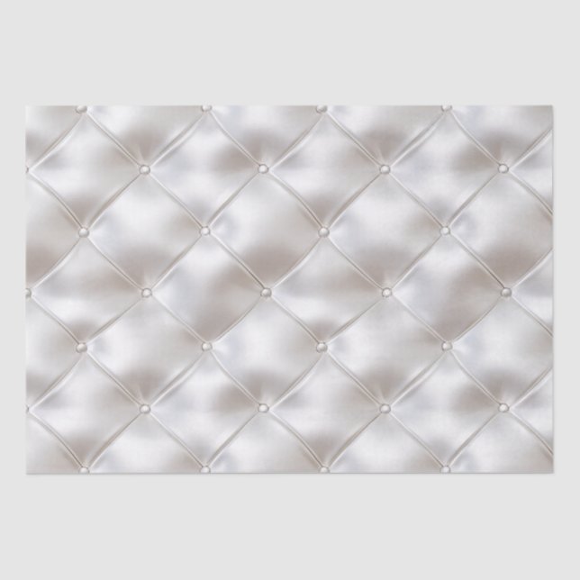 Papel De Seda Casamento Romântico de Couro Branco Faux (Frente )