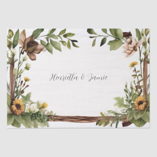 Papel De Seda Casamento Rustic Country (Frente )