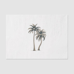Papel De Seda Casamento Rústico Tropical de Palmeiras na Costa