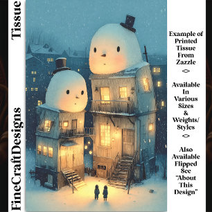 Papel De Seda Casas com Boneco de Neve Caprichoso Decoupage DX1R